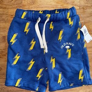 Old Navy Blue Shorts with Yellow Lightning Bolts